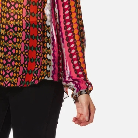 Scotch and Soda Maison Scotch Women's Sheer Colorful Printed Tunic Top - Picture 4 of 13